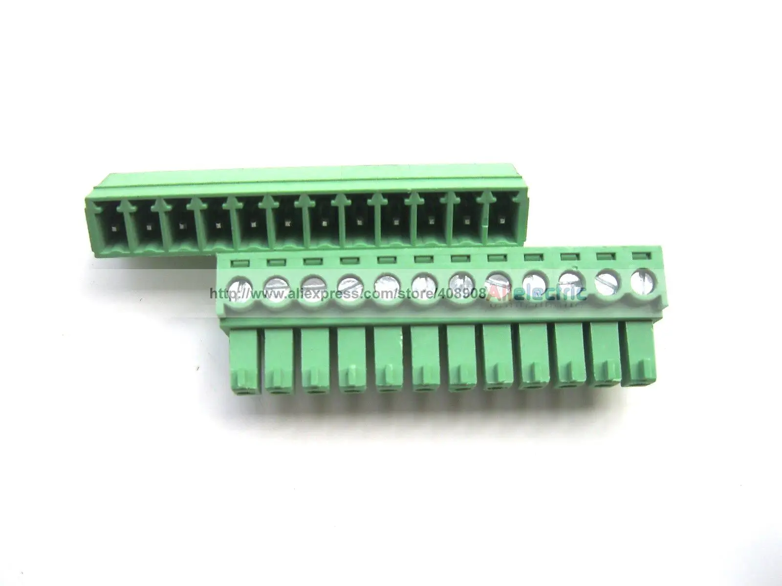 

30 Pcs Screw Terminal Block Connector 3.81mm 12 Pin Green Pluggable Type