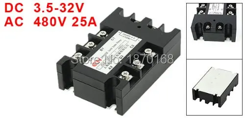 Jgx-3325 25A 3.5 - 32VDC masukan 480VAC 25A keluaran DC / AC tiga fase SSR Solid State Relay