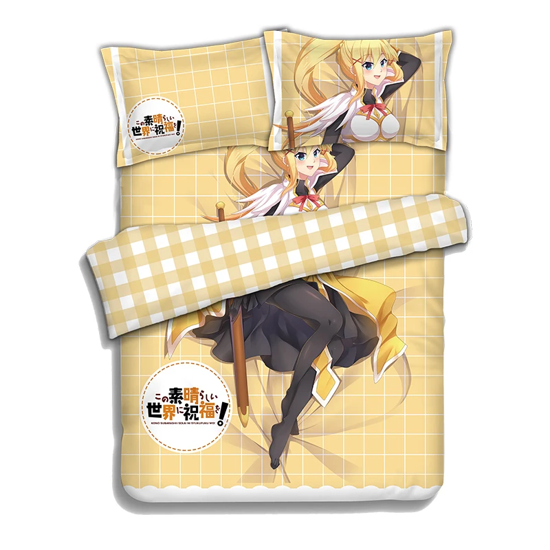 Anime JK God's Blessing on This World Lalatina Dustiness Ford Darkness Comforter Manga Bedding Set Clear Washable Home Decor