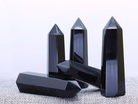 1kg Natural black obsidian Crystal Point Wand Tower single point Crystal Obelisk Healing Crystal gemstone whloesale