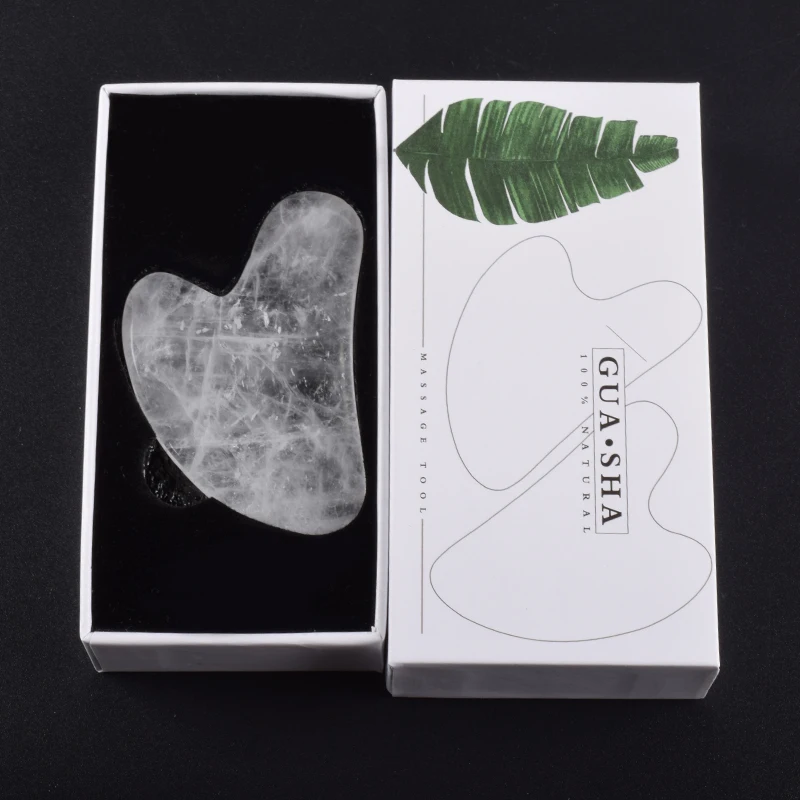 Rock Quartz Gua Sha Tool Health Massage Gift Crystal Massager Face Body Natural Stone SPA Acupuncture Scraping Healing Care Tool