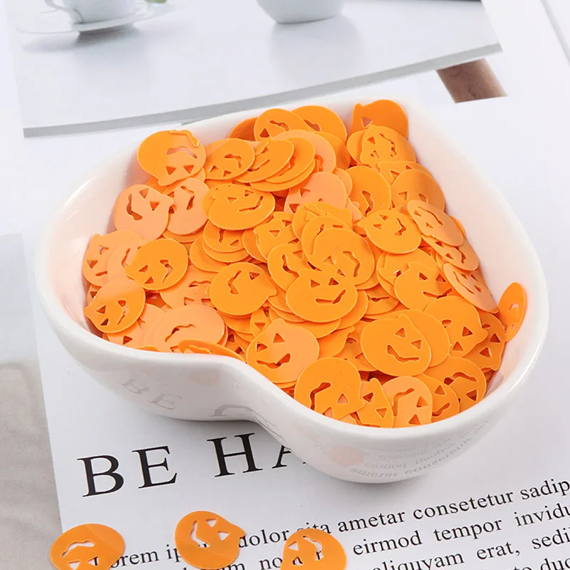 10g 13*20mm forma di testa di zucca paillettes allentate piatte paillettes paillettes artigianato di nozze ornamenti Navidad di Halloween accessori per cucire