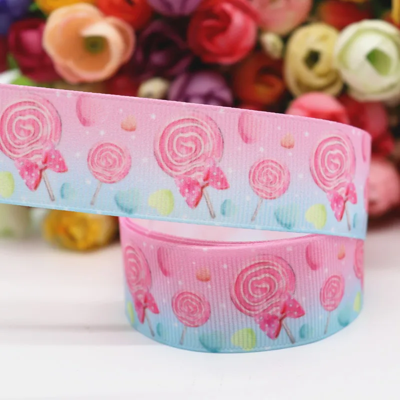 10 Yards Grosgrain-Band mit Lollipop- und Fruchtmotiven, 1" 25MM, für Haarschleifen, DIY-Bastelarbeiten, handgemachte Accessoires M19061002 – Detail 4