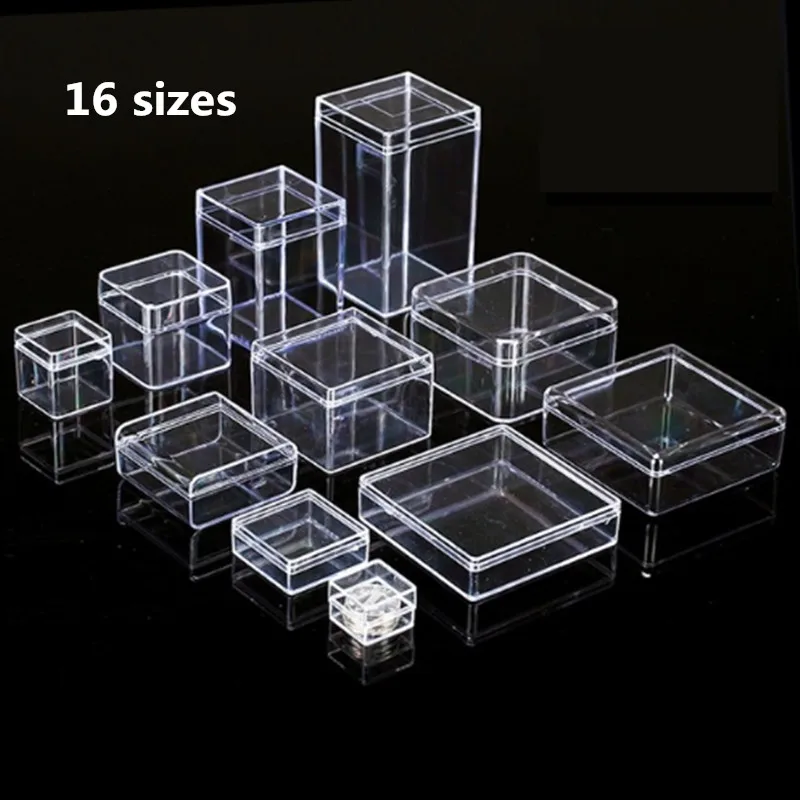 Transparent Storage Box  Plastic Box Small PS Storage Box Mini Collection Container Case Clear Display Boxes