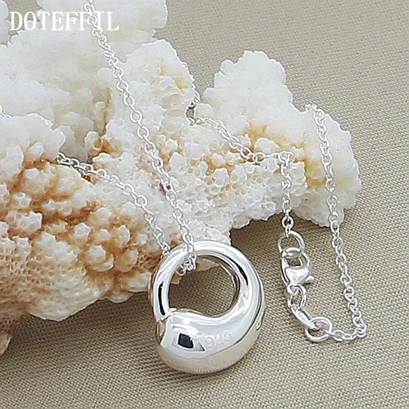 DOTEFFIL-collar con colgante de gota de agua para mujer, de Plata de Ley 925, cadena de 18 pulgadas para mujer, joyería de moda para fiesta de