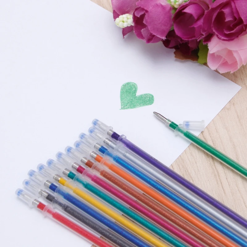 48 색 A 세트 플래시 볼펜, 젤 펜, 형광펜, 리필 컬러, 풀 샤이닝 리필, 페인팅 볼펜