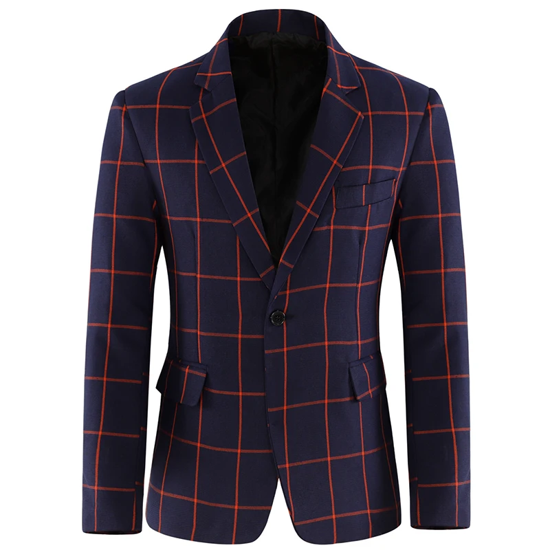 

2019 Fashionable Casual Men Suit Jackets Good Quality Plaid Men Blazer Slim Fit Plus Size Blazers Suit Jackets Blazers