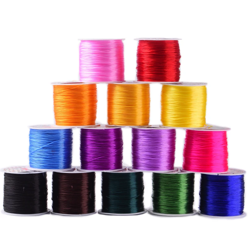 

wholesale 50 Meters/Roll 0.5mm Width Elastic Rope Stretch Beading Wire/Cord/String/Thread for DIY charm jewelry making materials