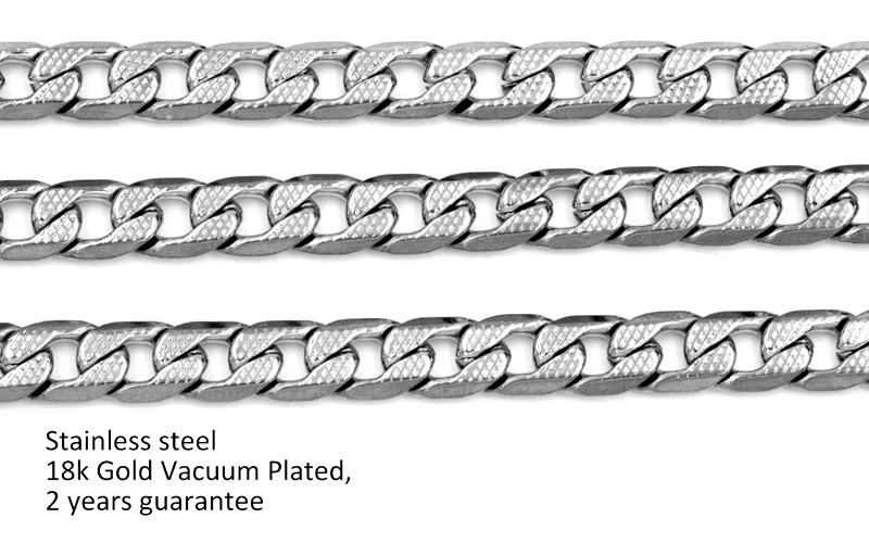 LUXUSTEEL Silver Color Cuban Curb Chains For Women Men Stainless Steel Necklace 6mm/8mm/10mm Mixed Long Necklaces Punk Jewelry