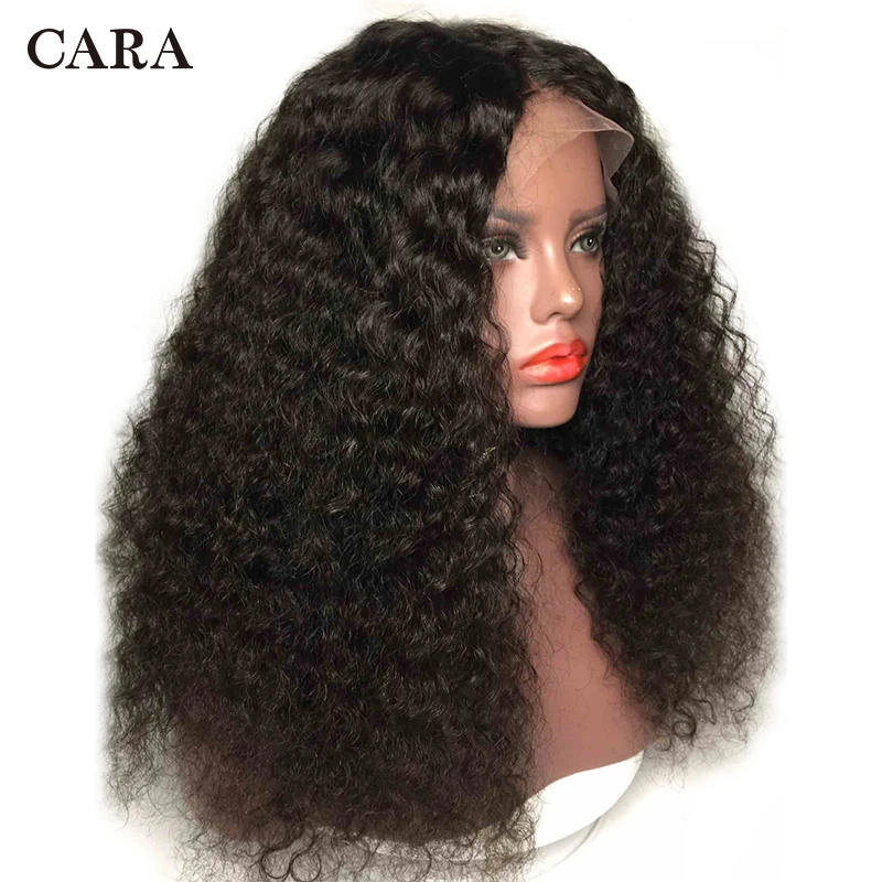 Perruque Lace Front Wig Remy bouclée brésilienne-CARA, cheveux naturels, 13x6, 13x4, pre-plucked, densité 250, pour femmes africaines