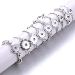 New Fashion Adjustable Chain Bracelets Metal Snap Bracelet Fit 18MM /12MM Snap Buttons DIY Snap Jewelry For Women