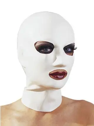 White Latex Mask Open Eyes Mouth Nose Customzied