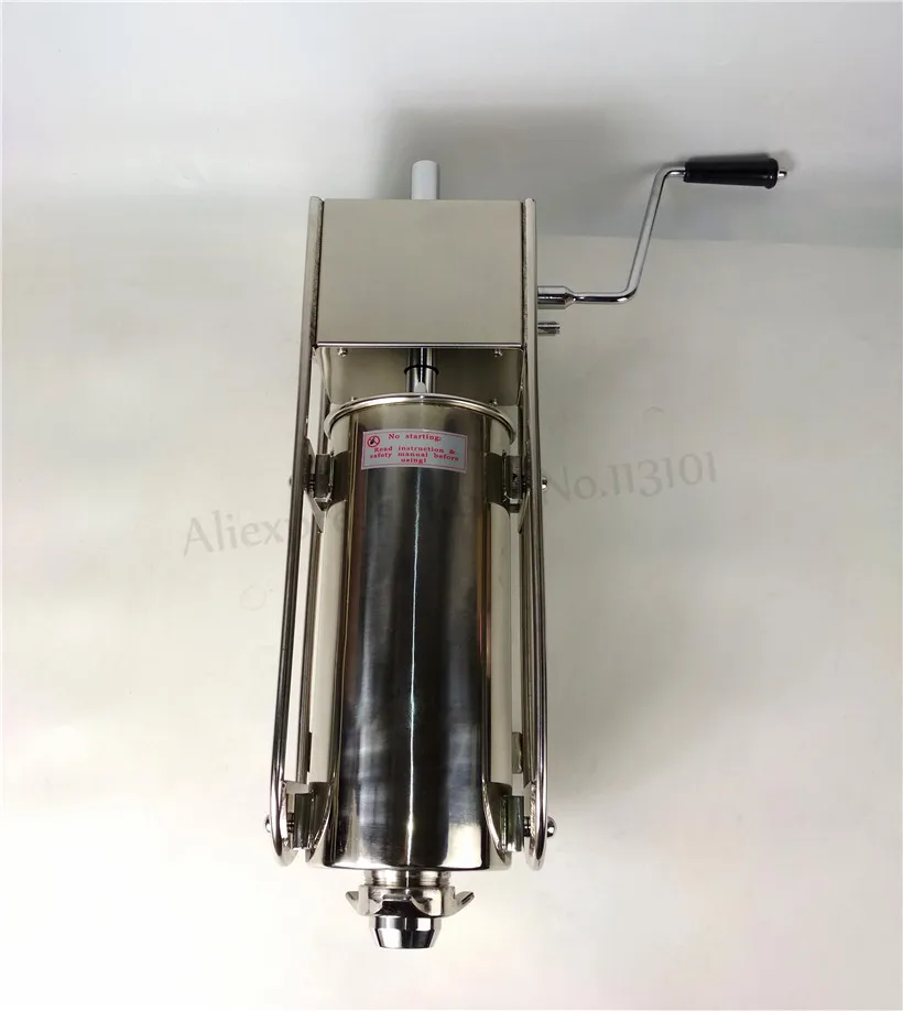 Embutidora de salchichas Horizontal de 5 litros, máquina de llenado de Salami de acero inoxidable, fabricante de Churros españoles, relleno de carne de salchicha