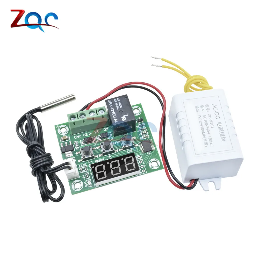 W1209WK W1209 DC 12V AC 110V 220V Digital Thermostat Temperature Controller Regulator Thermoregulator Incubator Sensor Meter NTC