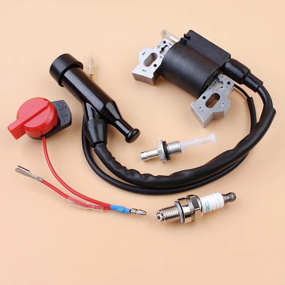 Zündspule Magneto Zündkerze Starter Schalter Kit Für Honda GX110 GX120 GX140 GX160 GX200 WA20 168F 170F Motor Motor 30500-ZE