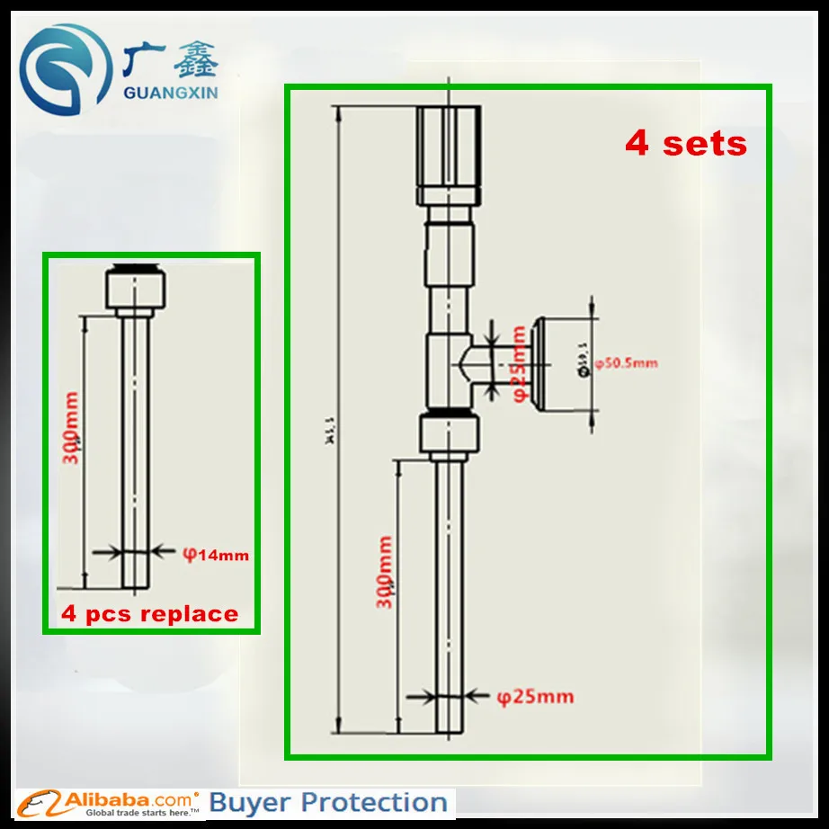 

Free Shipping Filling nozzle of Filling Machine(Pneumatic) 25*300mm 4set and with 14mm*300mm replace tube