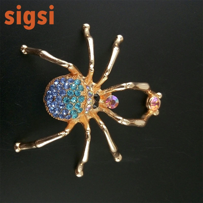 100pcs Fashion 60mm spider rhinestone sparkly brooch animal pin for wedding/gift/party