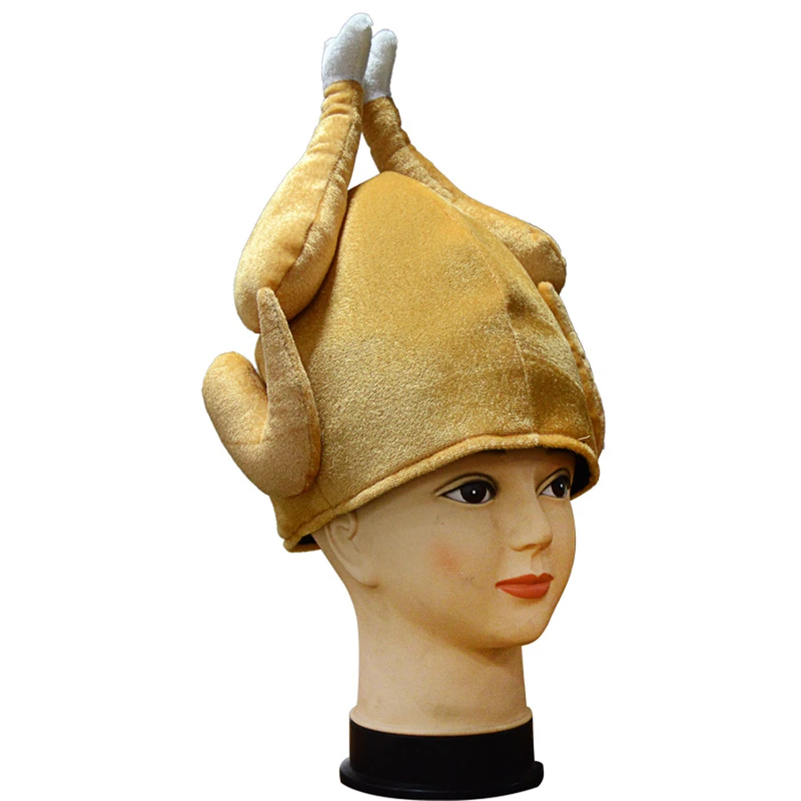 New Halloween ball  Funny Adults Hats Chicken Leg Cap Thanksgiving Turkey Hat Festival Party Decoration Funny Caps Wholesale