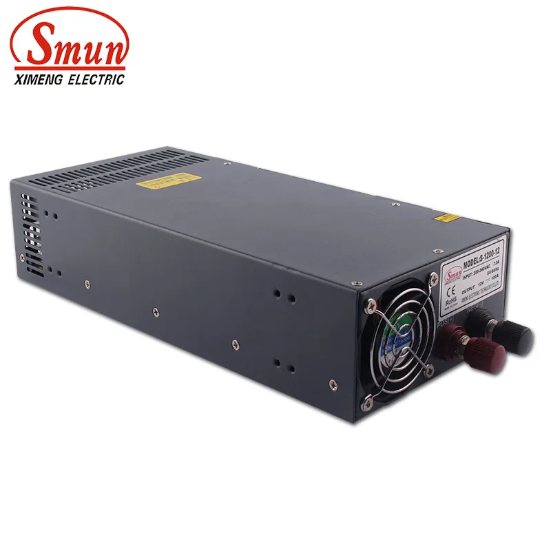 

SMUN S-1200-60 110VAC/220VAC to 1200W 60VDC 20A Single Output Switching Power Supply