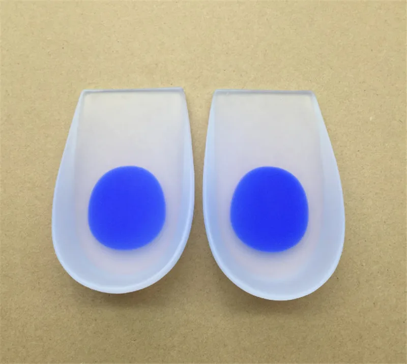 1Pair Massaging Soft Silicone Gel Insoles Feet Cushion Foot Massager Care Half Heel Insole Shoe Pad Height Increase