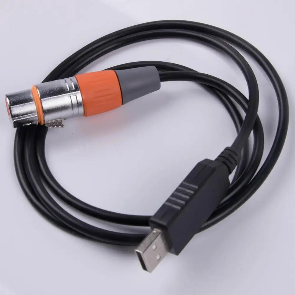 USB to DMX Interface Adapter Cable 3/6 /10/ 12ft Length Stage Light PC DMX512 Controller Dimmer DMX USB Signal Conversion Cable