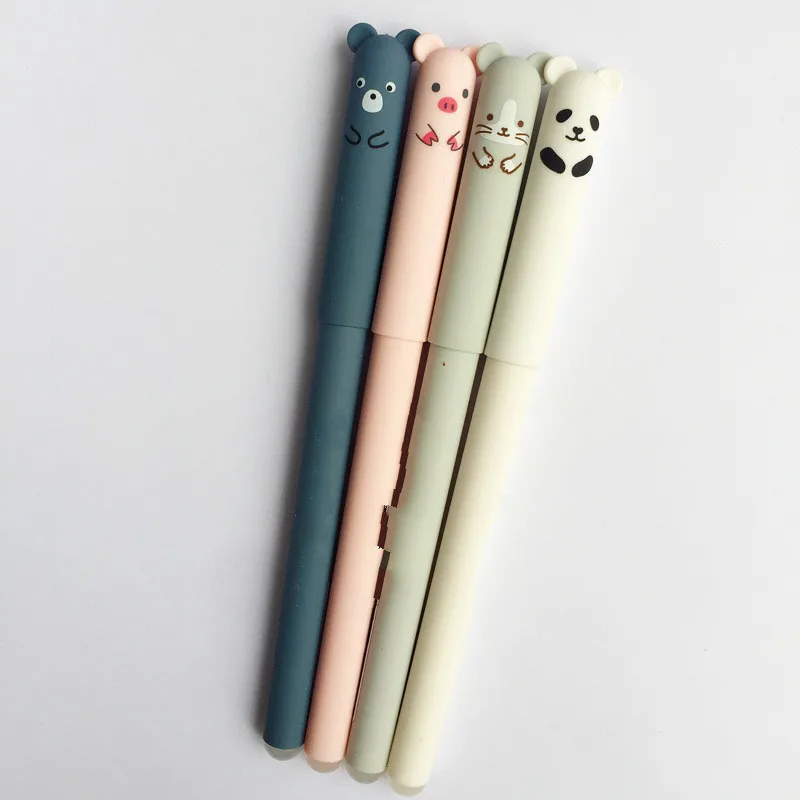 48PCS Korean Cute Erasable Pen Pig Panda Erasable Gel Pens Cartoon Erasable Magic Friction Wholesale