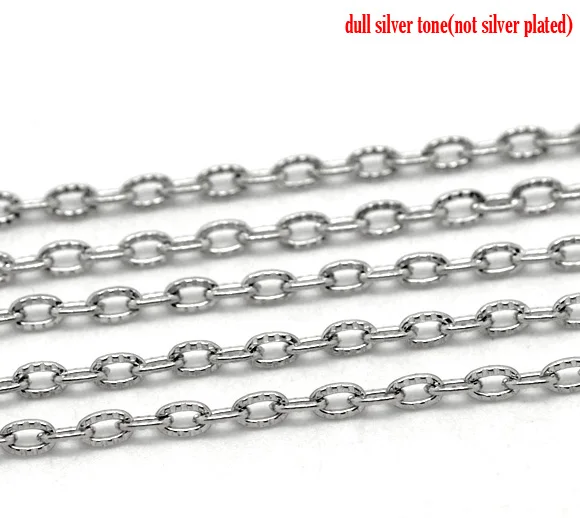 DoreenBeads 10M Silver Color Links-Opened Textured Cable Chains (B15335), yiwu