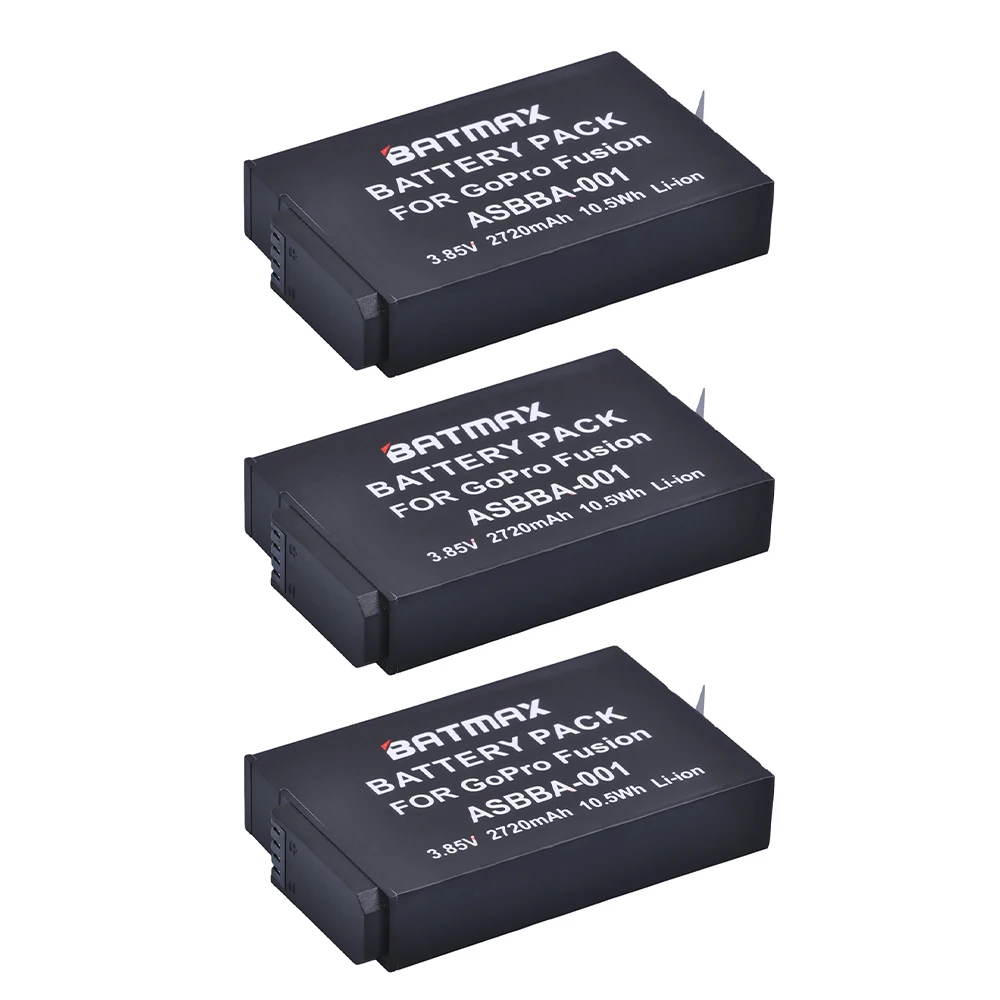 

Батареи Batmax 3pc 2720mAh для экшн-камер Gopro ASBBA001