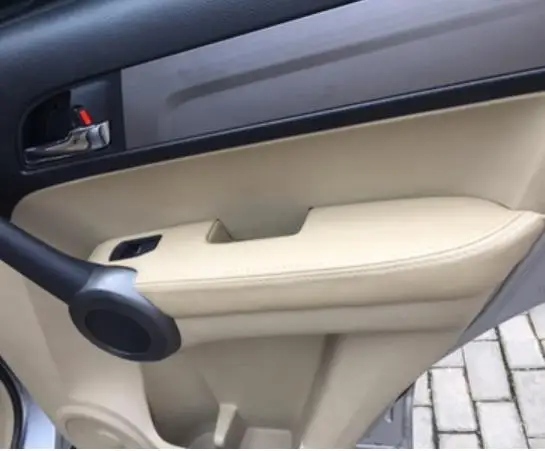 For Honda CRV 2007 2008 2009 2010 2011 Microfiber Leather Door Handle Panels Armrest Covers Protective Trim car interior