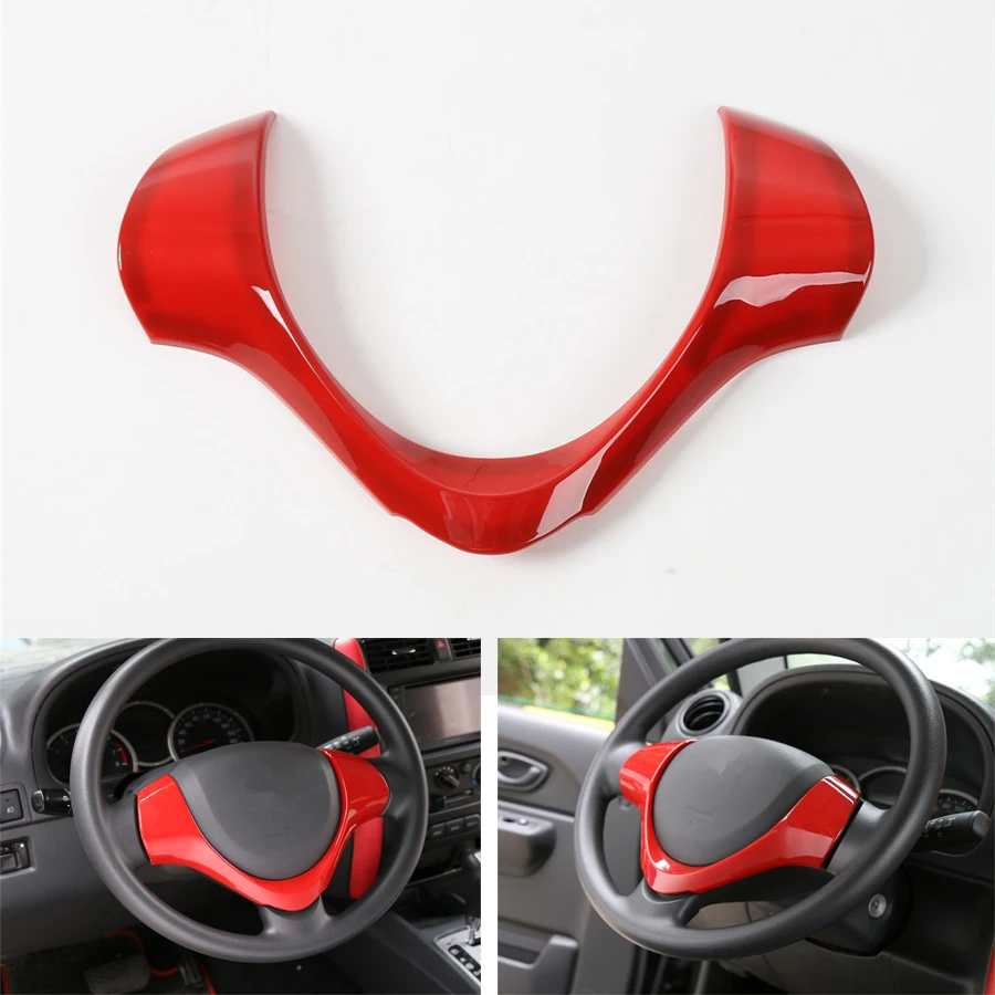 ABS Interior Car Cover Trim Steering Wheel Decoration Panel U-shape Styling Sticker Molding For Suzuki Jimny 2012-2015