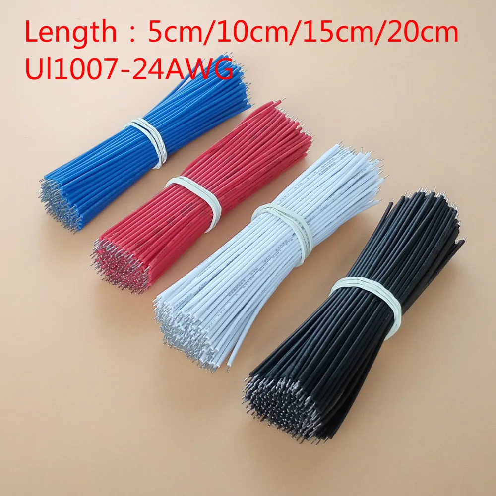 100PCS/LOT Tin-Plated Breadboard PCB Solder Cable Fly Jumper Wire Tin Conductor 24AWG 5cm/10cm/15cm/20cm