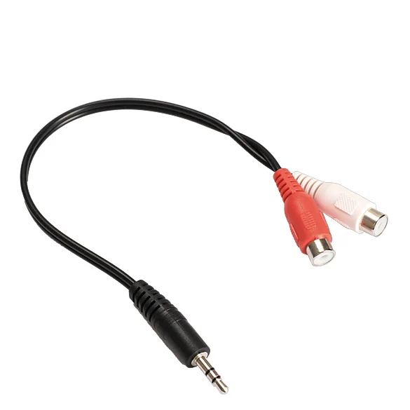 3.5 Mm Jack Male Naar 2 Rca Vrouwelijke Jack Rca Stereo Audio Kabel Converter Adapter Hoge Kwaliteit