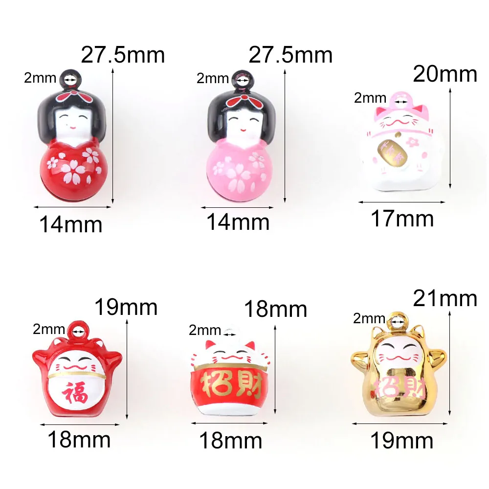 Fashion 2PC Gold Pink Lucky Cat Jingle Bells Loose Beads Festival PartyDecoration/Christmas TreeDecorations/Pet Bell/DIY Crafts