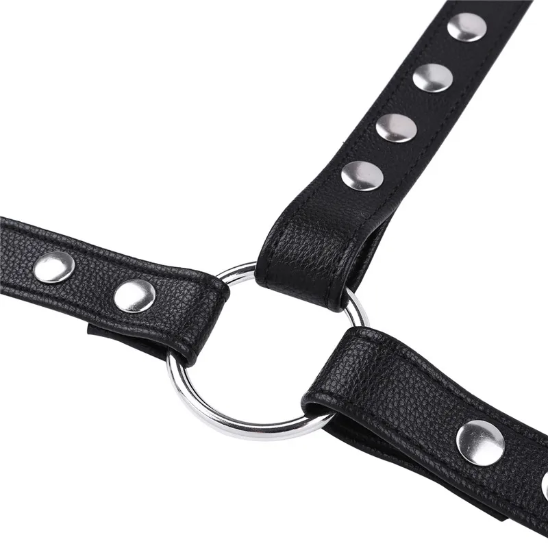 Men Bondage Exotic Lingerie Gay Leather Harness Mens Body Chest Half Harness Belt Costume Gothic Gay Male Bondage Ring
