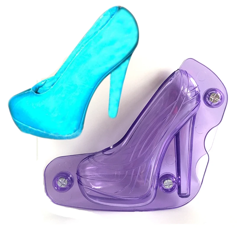 Magnetic PC Small Size PC Polycarbonate New 3D High heels Height Increasing Shoes Chocolate Plastic Shoe Mold With Magnet Mould