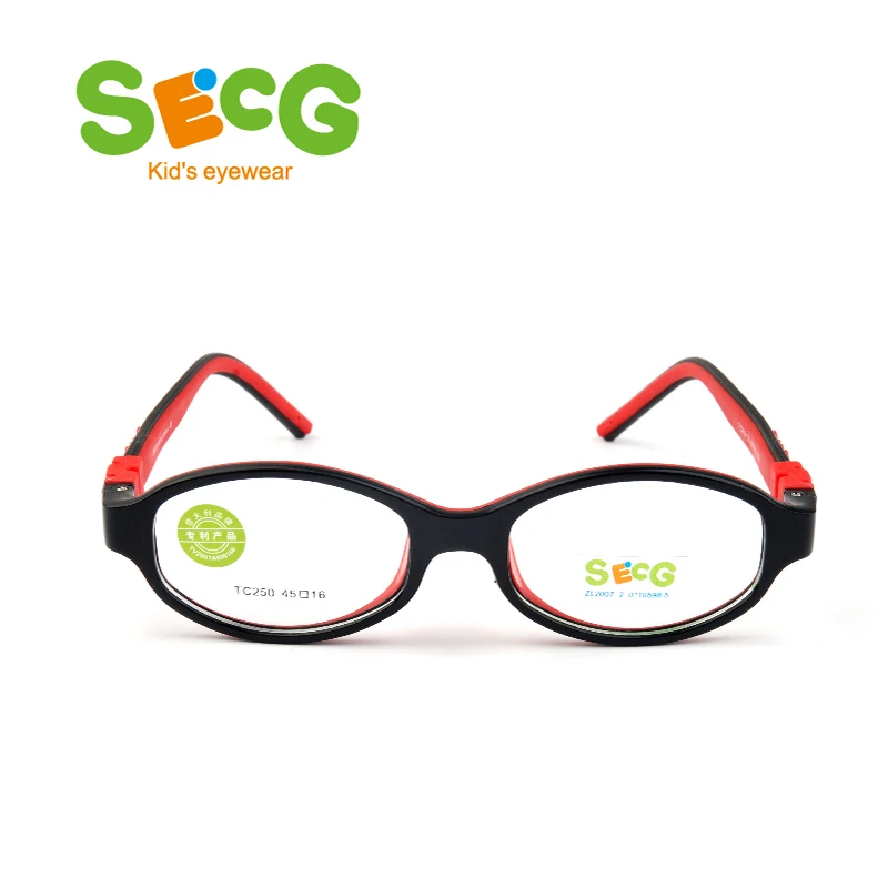 SECG Round Oval Ultralight Flexible Kids Frame Glasses for Sight Myopia Chilren Frame Eyeglasses Frame Detachable Strap Lunettes