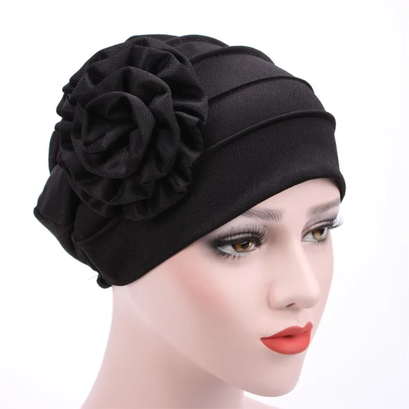 KepaHoo-Gorro Floral Feminino, Chapéu de Turbante Esticado Muçulmano, Chapéu para Queda de Cabelo, Boné Hijab, Primavera, Verão