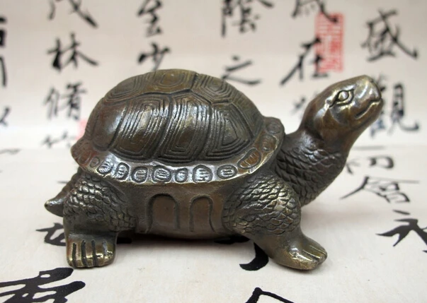 wholesale factory Lovely Chinese Folk fengshui Bronze Copper Auspicious tortoise Turtle statue