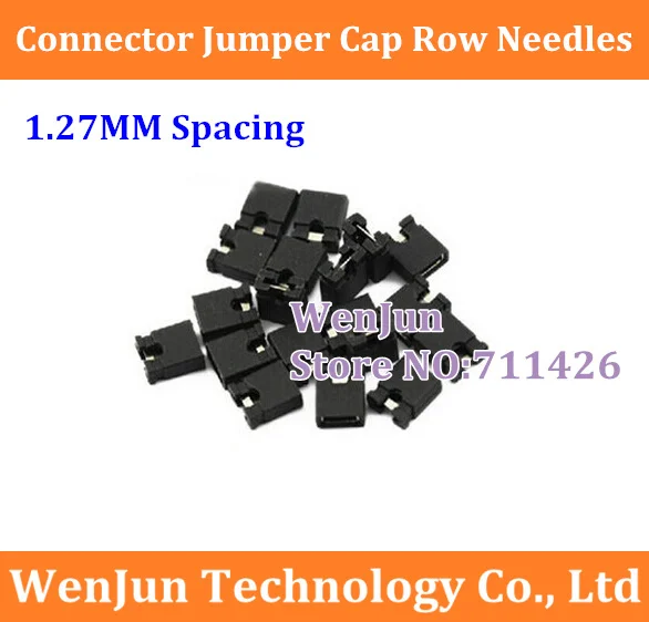 200PCS/LOT Connector jumper cap  1.27 MM spacing  row needles short-circuit caps short circuit block