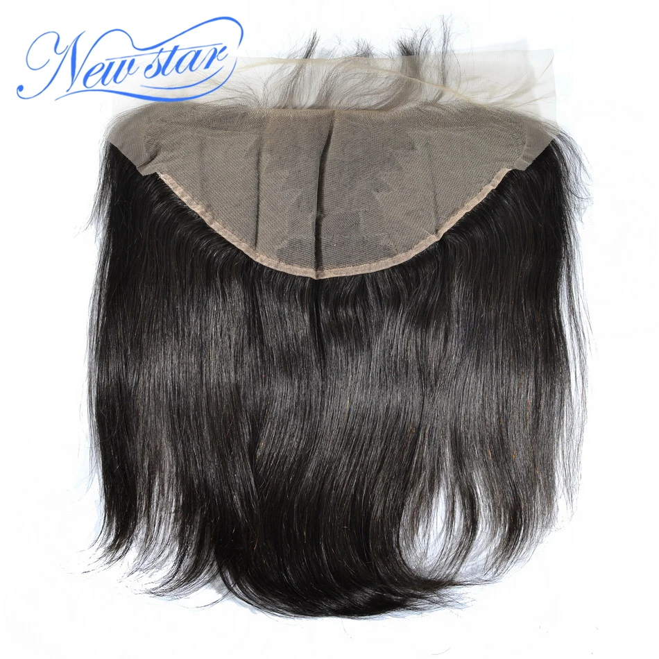 New Star Brazilian Straight Virgin Hair transparent 13x6 Lace Frontal  Human Hair Pre-Plucked Hairline With Baby Hair Closure