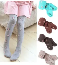 children  thick warm  tights for girls children cotton candy color dancing kids baby girls pantyhose knitted cotton cute tights