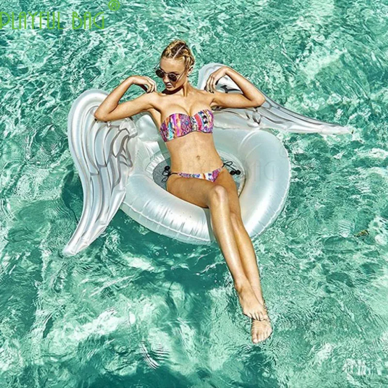 Angel Wings Swimming Ring Women Pool Party Floating Bed Water Inflatable Swimming Circles Summer Fun Toys E273