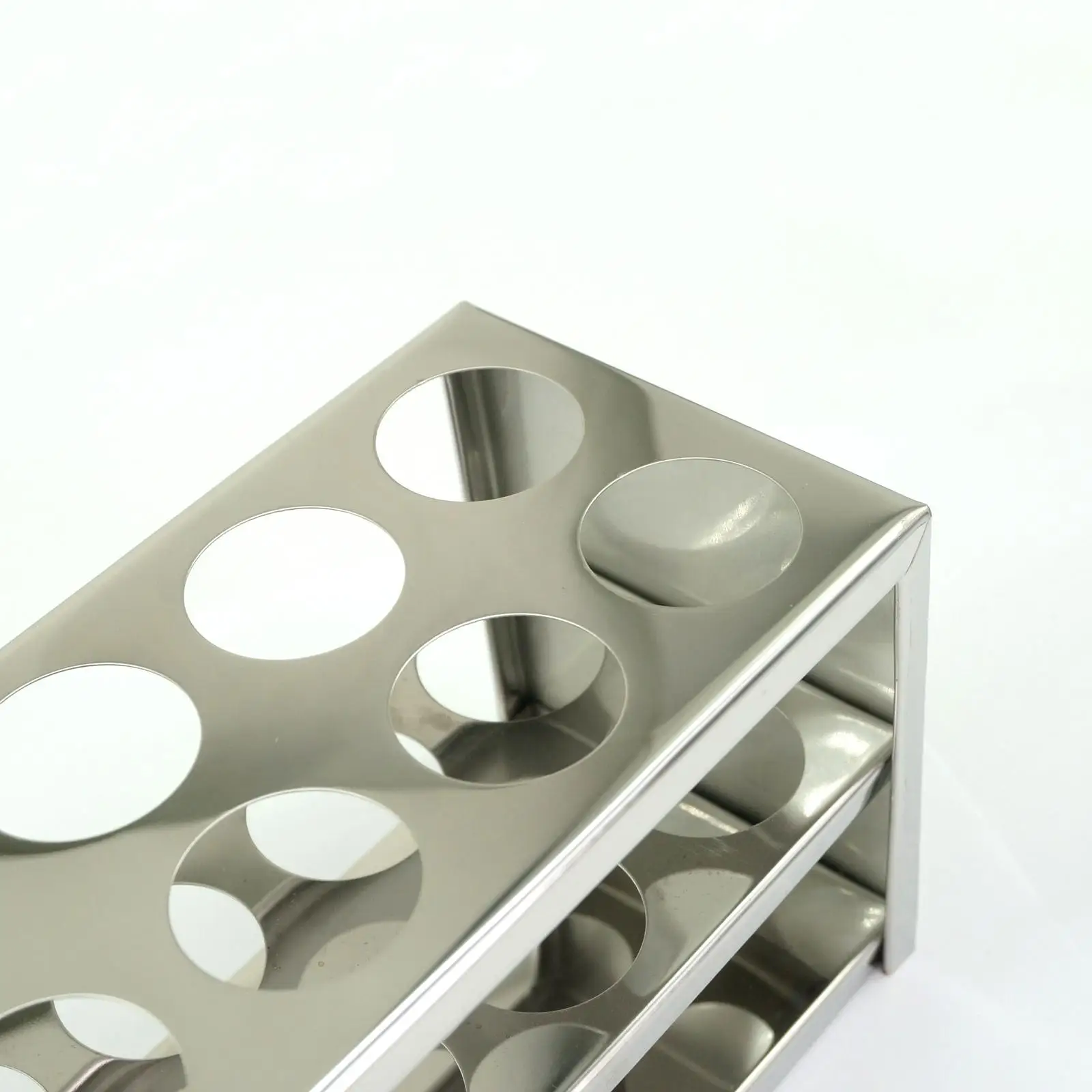 30mm Diam x 12 Holes Stainless Steel Test Tube Rack Holder Storage Lab Stand