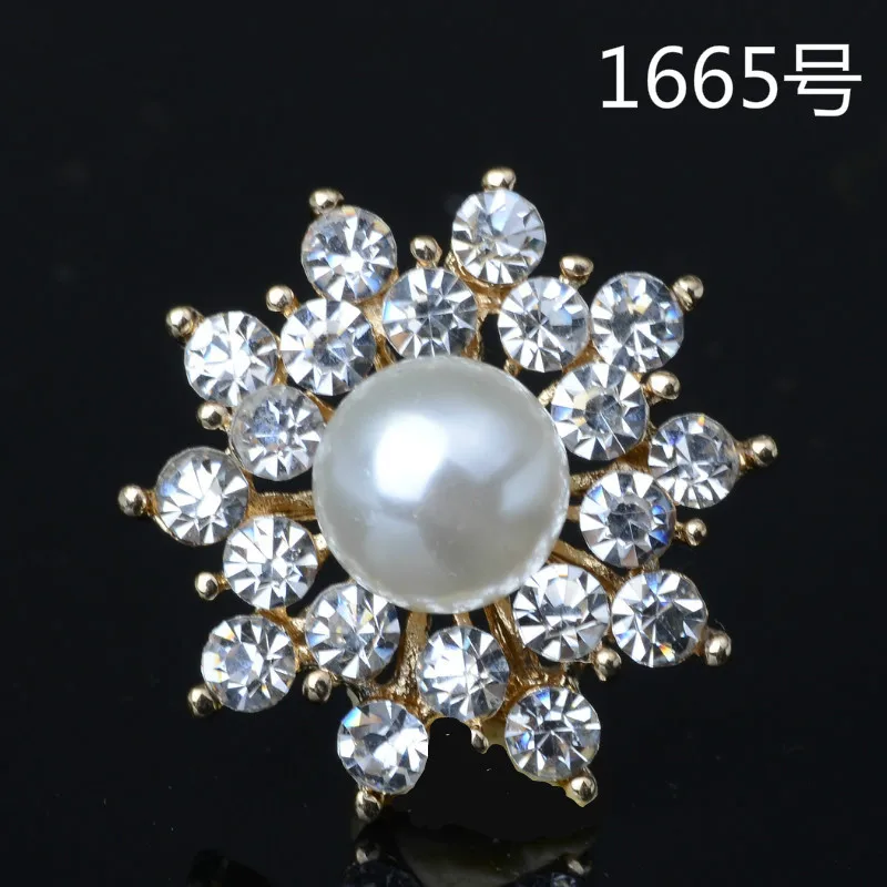 

Wholesale 20pcs 25mm Alloy Gold/silver Color Crystal Imitation Pearl Flower Charm for Women Fashion Jewelry Accessories DIY