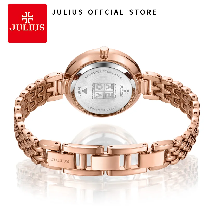 JULIUS Women Watches Designers With Bracelets Water Resistant 30M Quartz Dress Whatch Silver Rose Gold Fashion Clock Hour JA-960