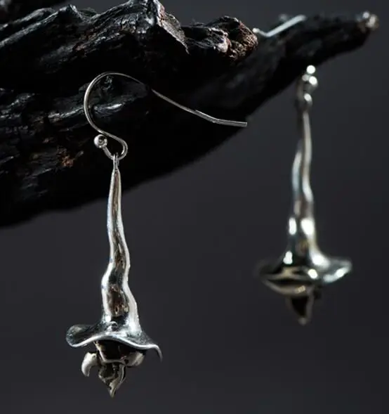 Gothic Wizard Hat Earring Hogwarts Gryffindor Magic Sorceress Witch Celestial Witchcraft Goth Jewelry