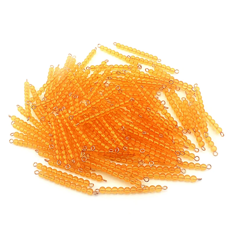 Kids Toys Montessori 1000pcs Golden Pastic Beads 10 Strings Toys for Children Preschool Unisex-Student Early Learning 3 Year Old