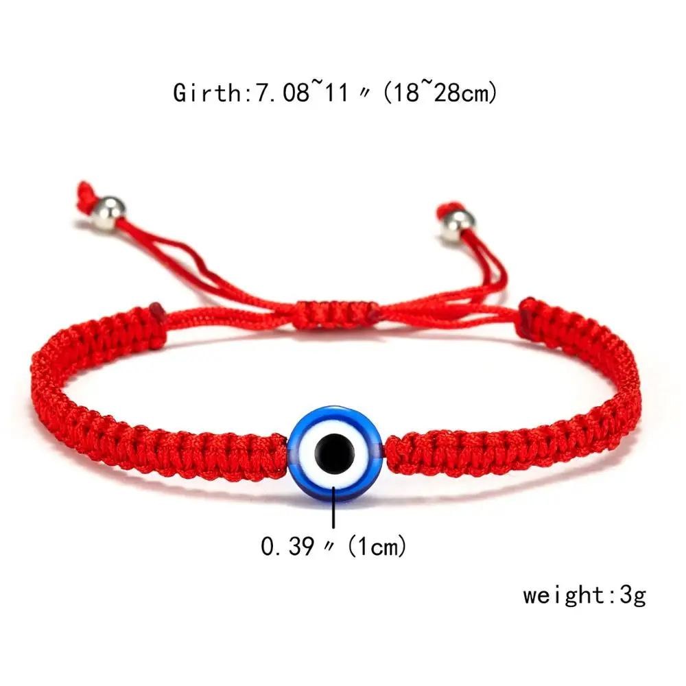 Simple Handmade Braided Lucky Red String Charm Bracelet Women Men Turkish Blue Evil Eye Beads Bracelet Trend Friendship Jewelry