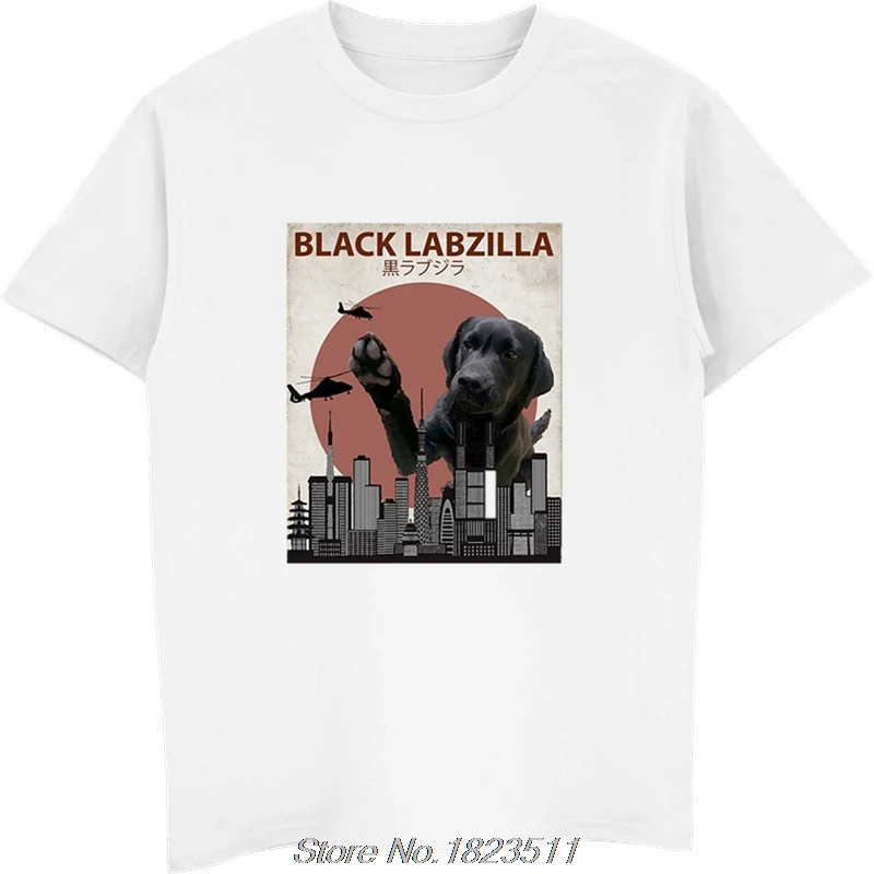 Hot Sale Fashion Funny Black Labzilla | Funny Labrador Retriever Lab Dog T-Shirt Men Funny Tee Shirt Harajuku Streetwear