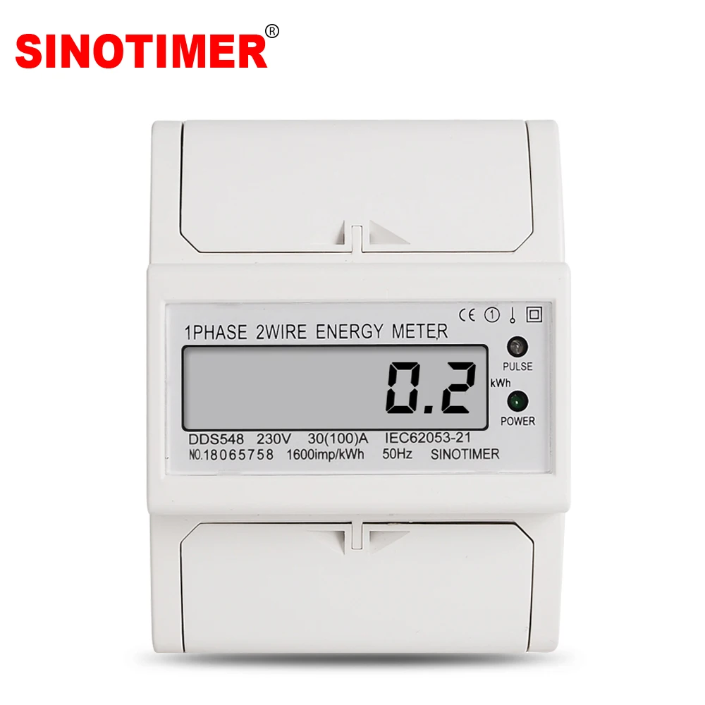 Wholesale Price Overload 30-100A 230V  AC Single Phase 2 Wire Digital Wattmeter Electricity Cost Measuring Meter DIN Rail Mount